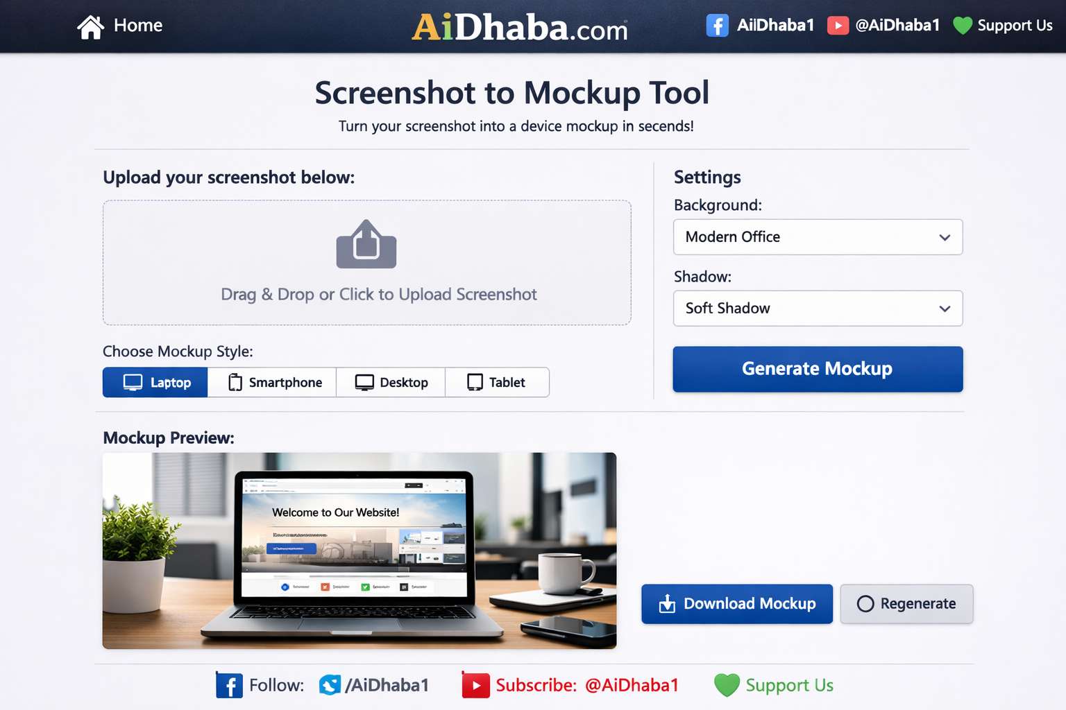Screenshot to mockup tool