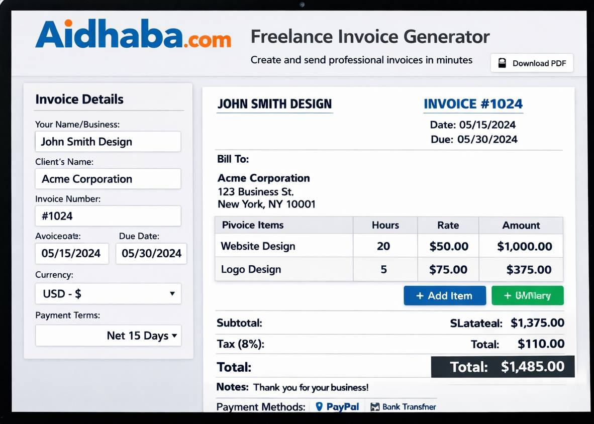 Invoice / Receipt generator for freelancers